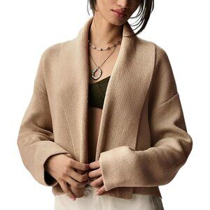 Yimoon Sweater Women's Cream Soft and chunky Oversized Knit Coatigan Long Sleeve